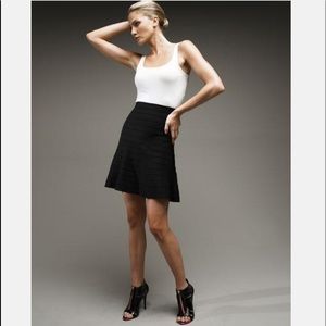 Herve Leger Black Flared Bandage Skirt